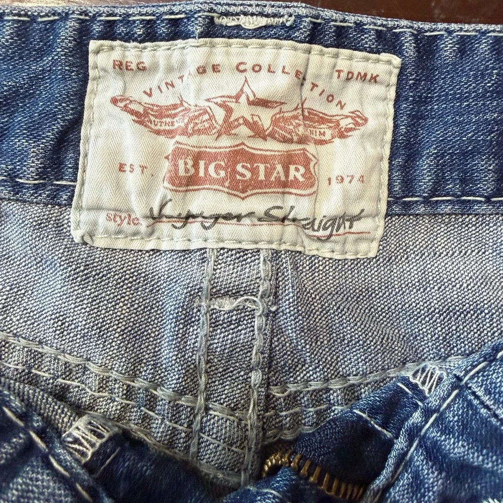 Big Star Light Blue Bootcut Jeans with Cream Contrast Pocket Stitching